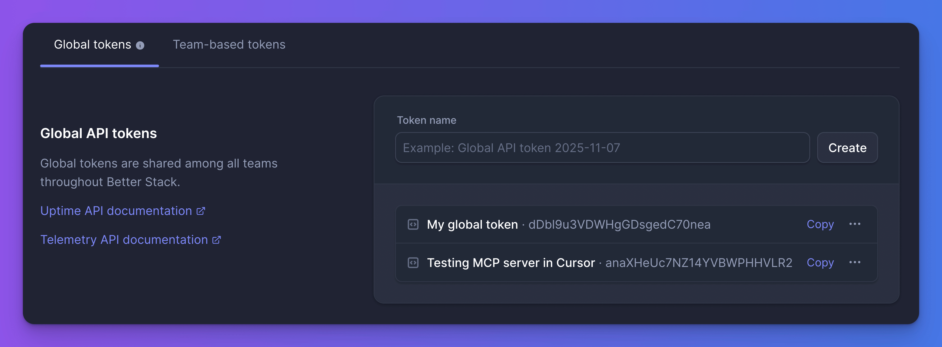 Global API Token