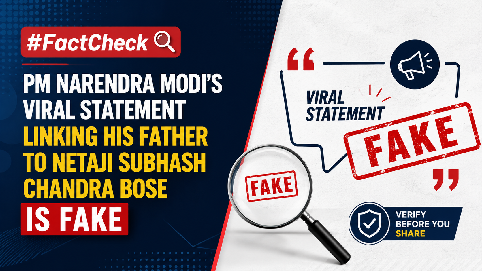 #FactCheck-PM Narendra Modi’s Viral Statement Linking His Father to Netaji Subhash Chandra Bose is Fake