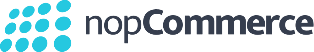 The nopCommerce logo &mdash; A matrix of teal dots next to the word nopCommerce. nopCommerce is a .NET customer.