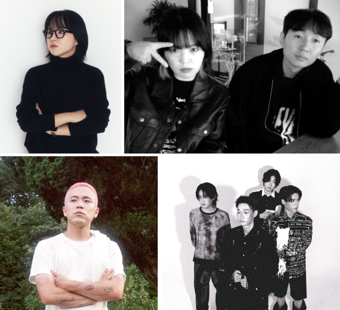 ▲ (왼쪽 위부터 시계 방향) 윤단비 감독, 강동연&middot;전지훈 감독, 데카당&middot;최엘비