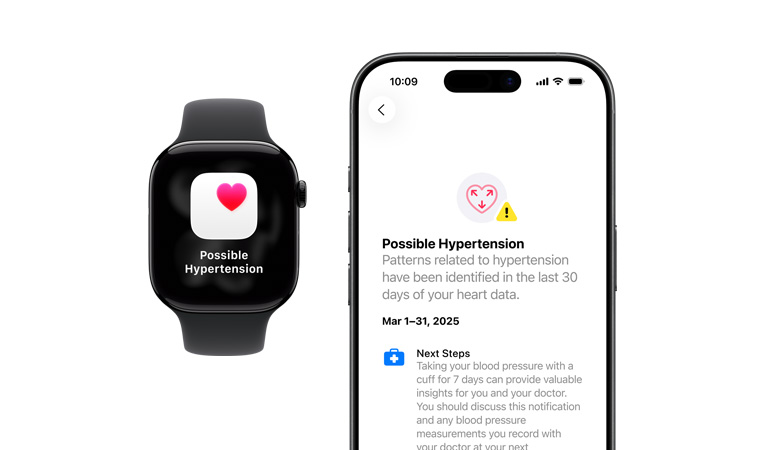 Apple Watch Series 11 上的疑似高血壓通知;iPhone 上的擴展通知